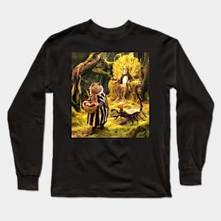 watercolor groundhog priest brings apples for Monkey Long Sleeve T-Shirt